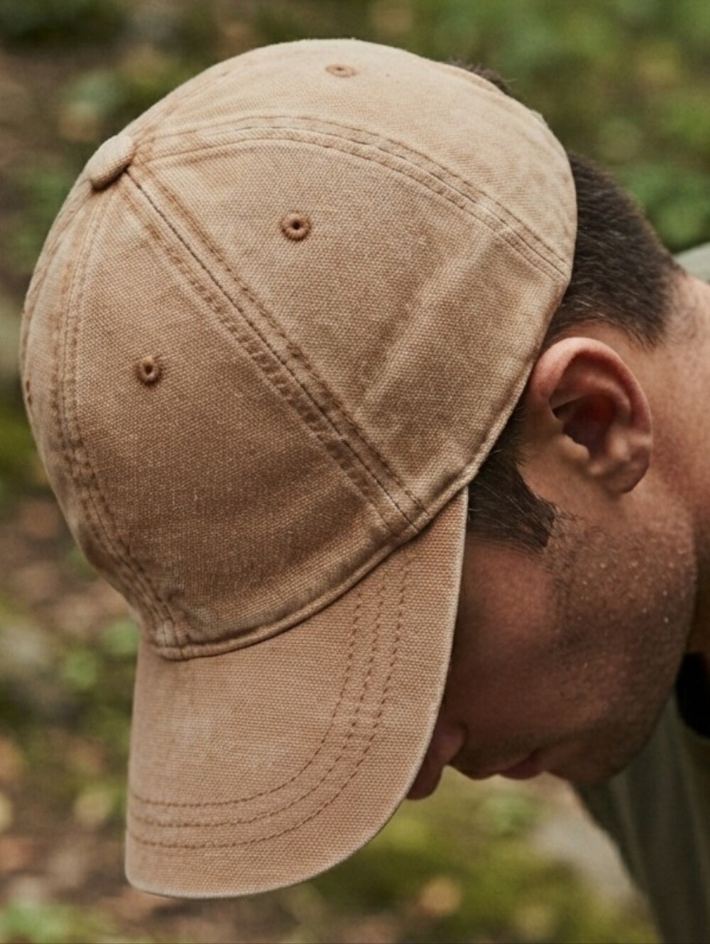 Madewell Beige Tan 100% Cotton Canvas Baseball Cap, Leather Strap Unisex Casual
